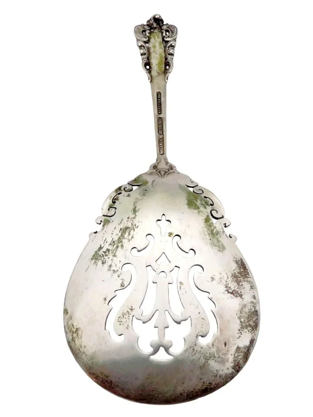 Vintage Wallace Grande Baroque Sterling Silver Bon Bon Nut Spoon Pierced 5 3/8